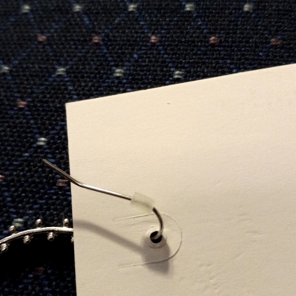 Marlyn Schiff, Silver Decorative Hoop Earrings - Picture 3 of 5